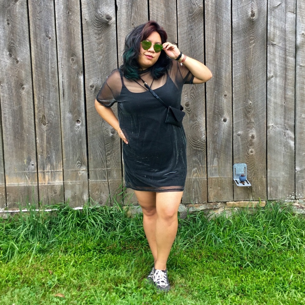 Silver sparkly sheer straps dress
